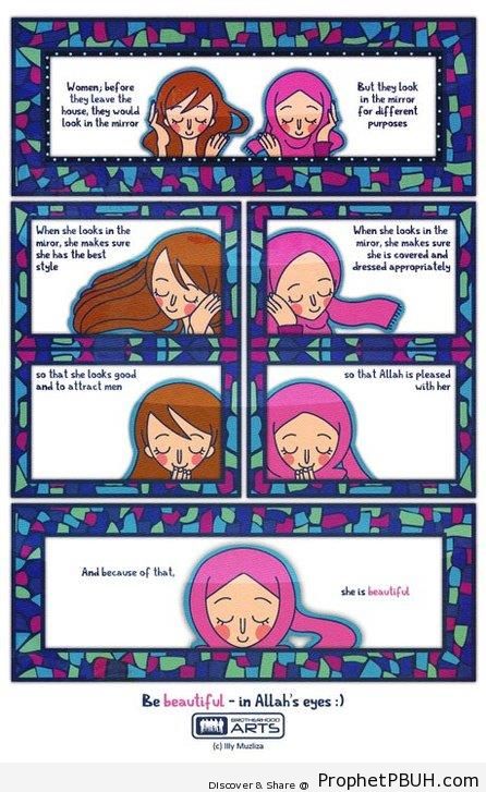 She is Beautiful - Drawings of Female Muslims (Muslimahs & Hijab Drawings)