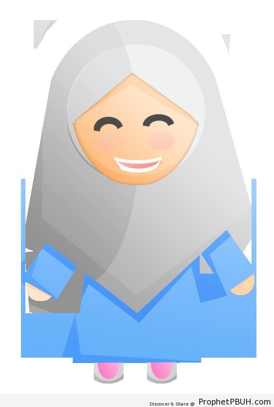 Simple Hijabi Muslim Lady Illustration-Icon -