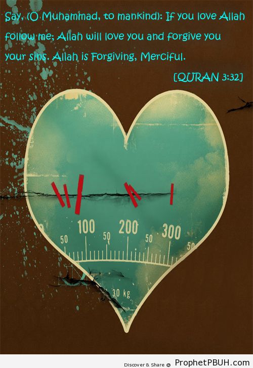 Say, (O Muhammad, to mankind)- If ye love Allah,... - Islamic Quotes, Hadiths, Duas