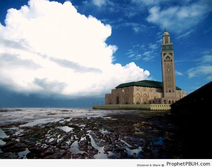 Hassan II Mosque from the Sea (Casablanca, Morocco) - Casablanca, Morocco -Picture