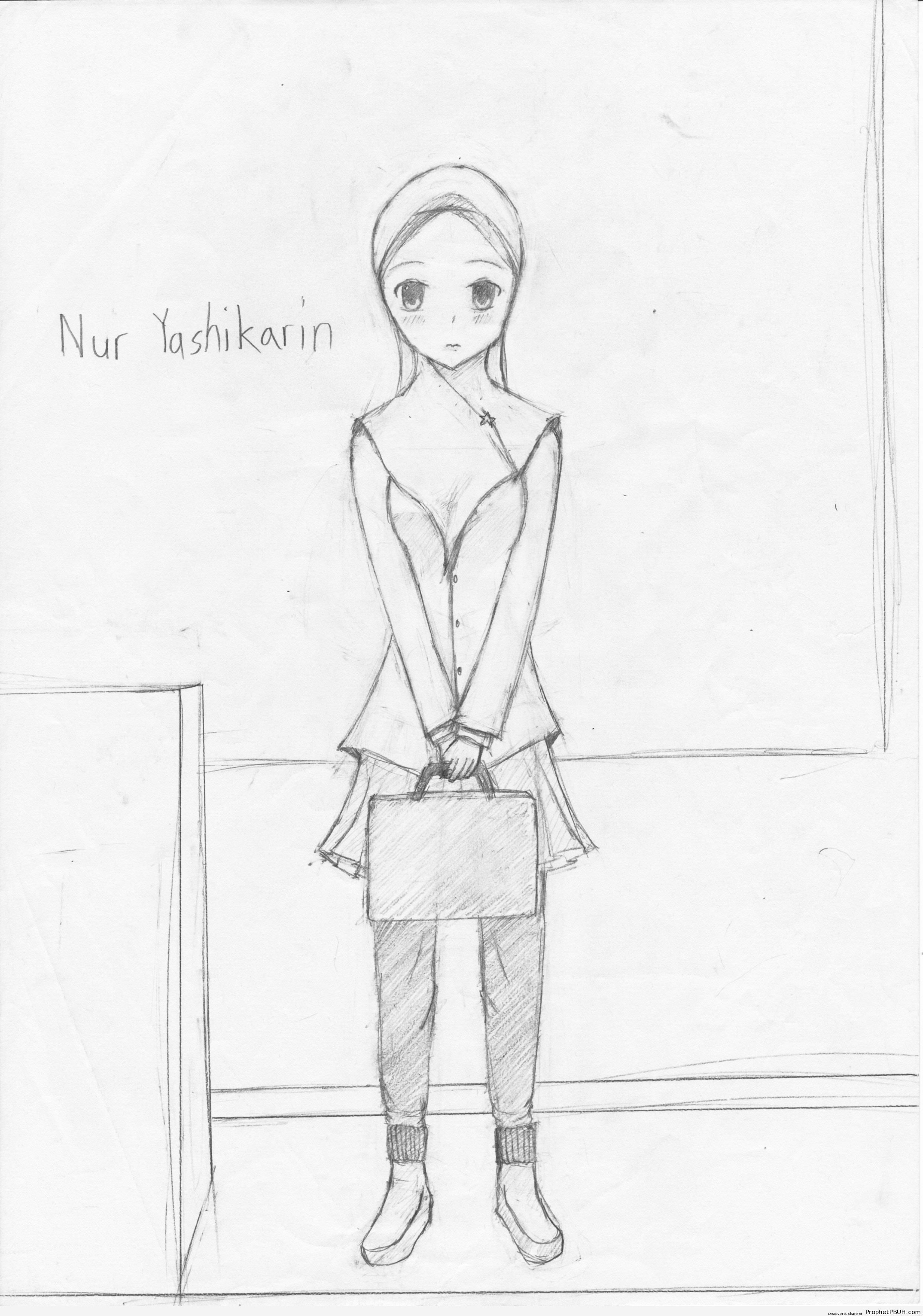 Japan Muslim Schoolgirl Drawing - Drawings 