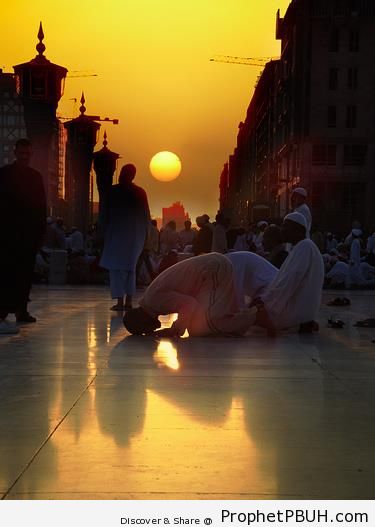 Muslim Men Praying before Sundown - Photos of Muslim People