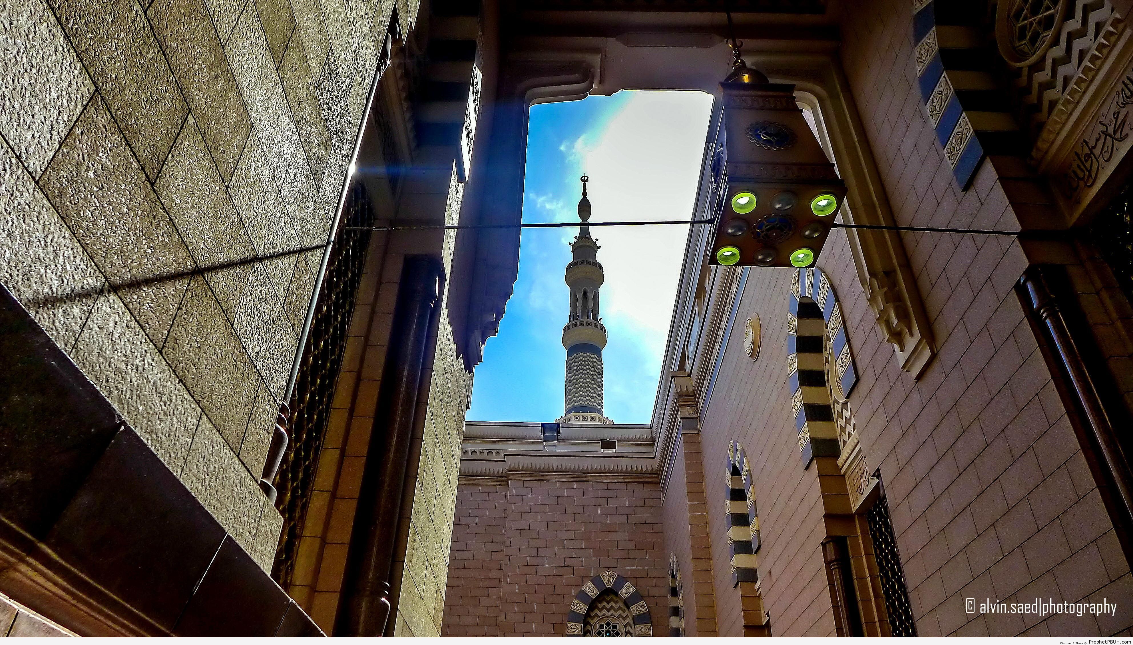 Peaceful Alley by the Gate of Abu Dhar (Inside Mosque of the Prophet in Madinah) - Al-Masjid an-Nabawi (The Prophets Mosque) in Madinah, Saudi Arabia