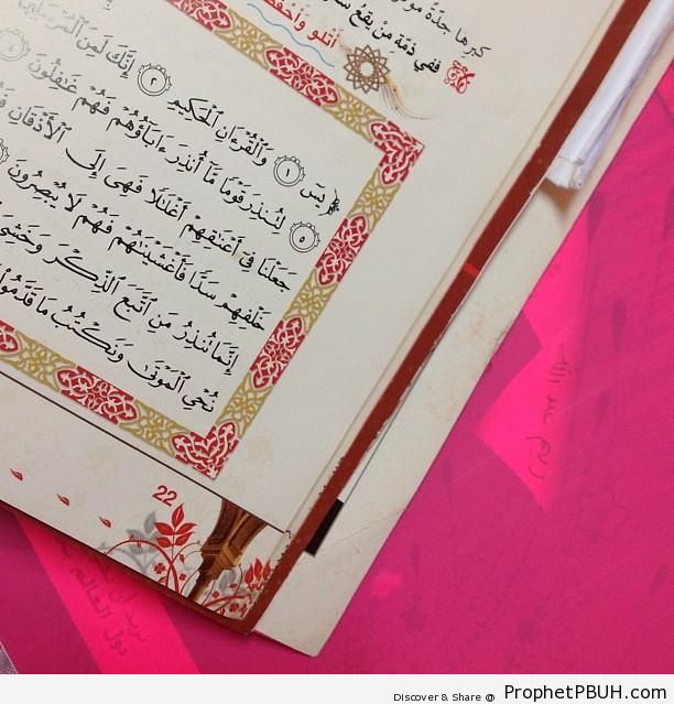 Photo of Surat Ya-Sin on a Book - Quranic Verses