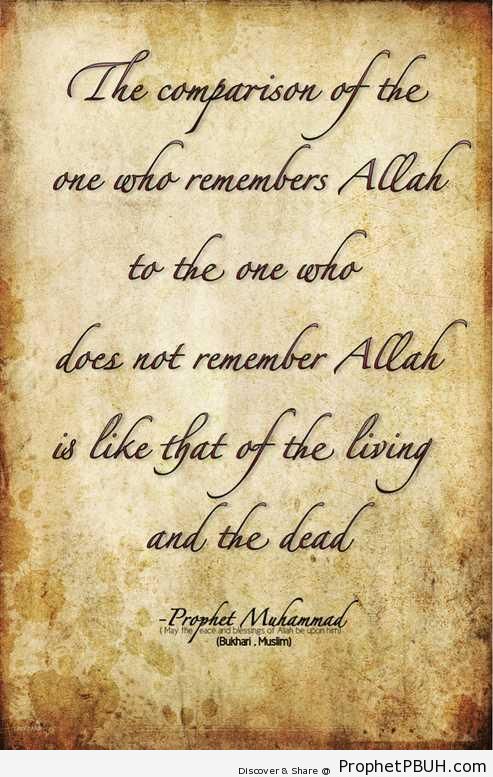 The One Who Remembers Allah (Prophet Muhammad ï·º Quote) – Hadith ...